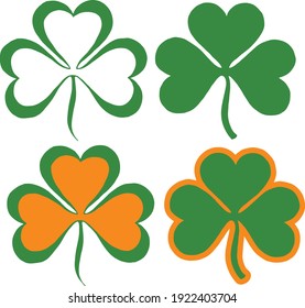 Celebrate Saint Patricks day with these shamrocks. Featuring four shamrocks, these three leaf clovers are great for all your Saint Patrick's Day clip art. 