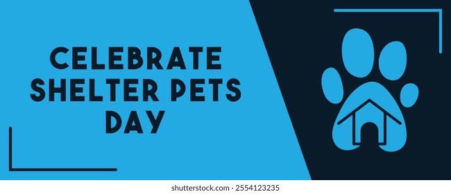 Celebrate Shelter Pets Day. Flat design vector. Banner, card, background. Eps 10.