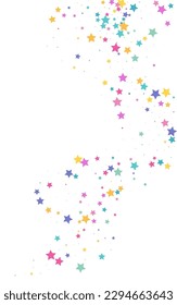 Celebrate Shimmer Vector White Background Dust Banner. Blast Shiny Confetti Border. Universe Vector White Background Illustration. Rainbow Festive Glow Template.