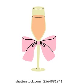 Celebrate with a sparkling drink adorned with a pink bow for special occasions