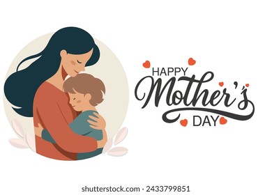 Feiern Sie die besondere Bindung von Liebe und Dankbarkeit am Muttertag. Happy Mothers Day Schriftzug