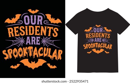 ¡Celebra el espíritu de Halloween con nuestro diseño de camiseta "Nuestros residentes son espeluznantes"! Esta camiseta divertida y festiva es perfecta para hogares de ancianos, centros de cuidado de personas mayores o cualquier persona que la aprecie