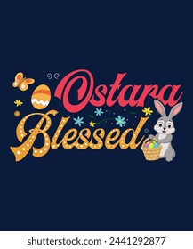 Feiere den Geist von Ostara mit Segnungen der Erneuerung und Hoffnung. Ostara Blessed T-Shirt Design.