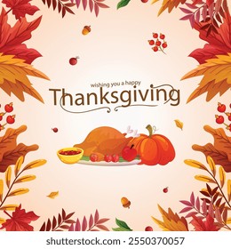 Celebrate the spirit of Thanksgiving with this beautifully designed template! Perfect for creating greeting cards, event invitations, posters, or social media posts.