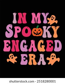 Celebrate the spooky season with this fun and festive "In My Spooky Bride Era" design, perfect for Halloween lovers who want to add a spooky yet chic vibe to their wardrobe. Ideal for brides-to-be, Ha