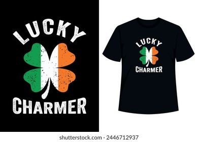 Celebra el Día de San Patricio con esta camiseta vintage de LUCKY CHARMER Shamrock del Día de San Patricio para hombres, mujeres, niños, niñas, niños. Ideal para profesores y estudiantes a usar para la escuela.