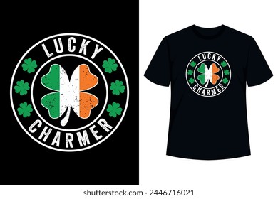 Celebra el Día de San Patricio con esta camiseta vintage de LUCKY CHARMER Shamrock del Día de San Patricio para hombres, mujeres, niños, niñas, niños. Ideal para profesores y estudiantes a usar para la escuela.