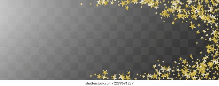 Celebrate Star Vector Transparent Panoramic Background. Luxury Shiny Sparkle Banner. Universe Vector Transparent Panoramic Background Design. Party Holiday Dust Template.