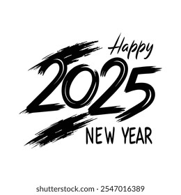  Celebre con estilo con este fondo "Feliz año Nuevo 2025" que presenta un efecto dinámico de trazo de pincel. Perfecto para carteles festivos, Anuncios, tarjetas de felicitación y diseños digitales.