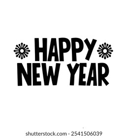 Comemore em grande estilo com vetores únicos de tipografia Feliz Ano Novo. Ideal para cartões de férias, projetos festivos e desenhos digitais para tocar no ano novo.