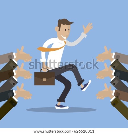 to celebrate the success get applause, vector illustration flat style