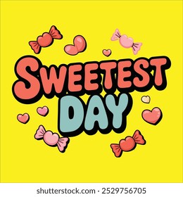 Comemore o Dia Mais Doce com este design exclusivo de camiseta com uma tipografia bonita e elegante. A frase "Sweetest Day" é artisticamente trabalhada com fontes românticas, complementadas por coração