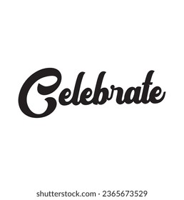 celebrate text on white background.