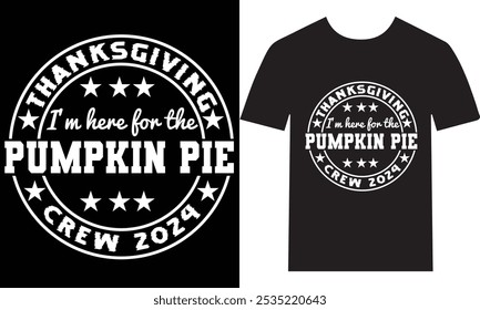 Celebrate the Thanksgiving season with our “I’m Here for the Pumpkin Pie Crew 2024” t-shirt! This fun and festive design is perfect for pumpkin pie lovers who want to showcase their passion 