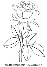 Celebrate the timeless beauty of roses with this coloring page featuring a detailed outline illustration of a single rose in an elegant vase. Let your creativity blossom as you bring this classic flow