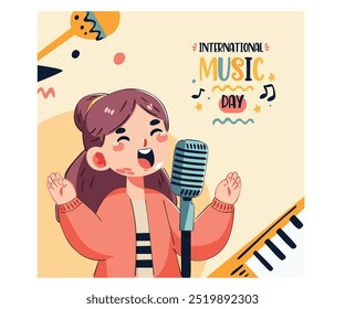 Celebrate the universal language of music with this vibrant International Music Day vector illustration