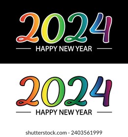 Celebrate the upcoming year with this typography vector illustration design featuring the text “2024 Happy New Year” in a stylish and modern font.