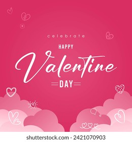 Celebrate Valentines day concept card. 