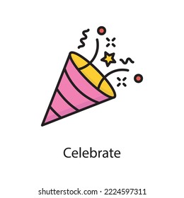 Celebrate  Vector Filled Outline Icon Design illustration. Love Symbol on White background EPS 10 File