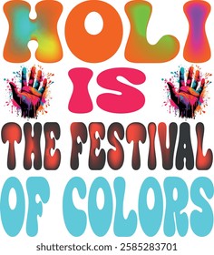 Celebrate the vibrant festival of Holi with a colorful and festive t-shirt design. Spread joy, love, and positivity with bright hues!