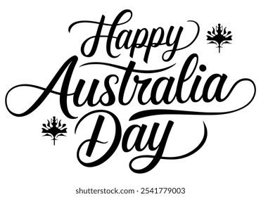 Celebre con la vibrante tipografía del Feliz Día de Australia en esta ilustración de Arte vectorial festivo! Perfecto para el orgullo australiano y el ambiente de vacaciones. #AustraliaDay #TypographyArt #AussiePride #CelebrateAustralia