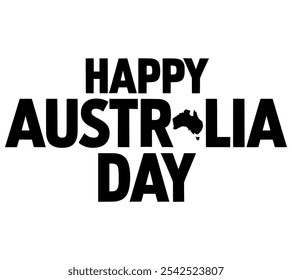 Celebre con la vibrante tipografía del Feliz Día de Australia en esta ilustración de Arte vectorial festivo! Perfecto para el orgullo australiano y el ambiente de vacaciones. #AustraliaDay #TypographyArt #AussiePride #CelebrateAustralia