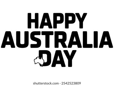 Celebre con la vibrante tipografía del Feliz Día de Australia en esta ilustración de Arte vectorial festivo! Perfecto para el orgullo australiano y el ambiente de vacaciones. #AustraliaDay #TypographyArt #AussiePride #CelebrateAustralia