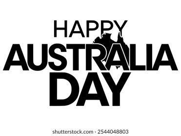 Celebre con la vibrante tipografía del Feliz Día de Australia en esta ilustración de Arte vectorial festivo! Perfecto para el orgullo australiano y el ambiente de vacaciones. #AustraliaDay #TypographyArt #AussiePride #CelebrateAustralia