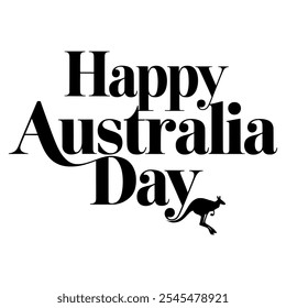 Celebre con la vibrante tipografía del Feliz Día de Australia en esta ilustración de Arte vectorial festivo! Perfecto para el orgullo australiano y el ambiente de vacaciones. #AustraliaDay #TypographyArt #AussiePride #CelebrateAustralia