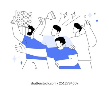 Celebrate victory isolated cartoon vector illustrations. University student team winning a cup, celebrating victory together, sports achievements education, active lifestyle vector cartoon.