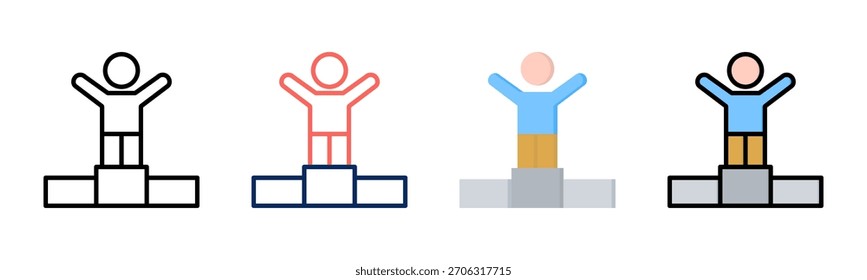 Celebrate Win icon set multiple style collection