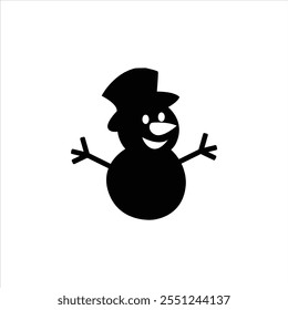 "Celebrate winter charm with a snowman icon, isolated on a white background, featuring classic details like a top hat, scarf, and cheerful expression, perfect for festive designs."