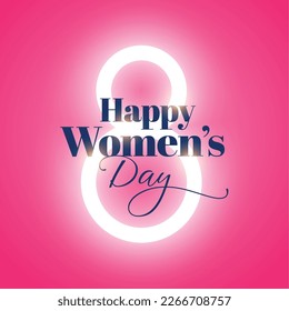 celebrate women's day event with glowing neon effect vector