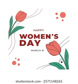 Celebrate Women's Day with this elegant greeting card featuring beautiful pink tulips on a white background. Perfect for sharing heartfelt messages and creating memorable moments.