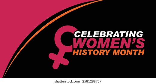 Celebrate Women's History Month in March, to women’s contribution to history, Women's rights,Poster, postcard, banner Vector illustration