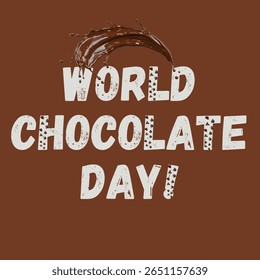 Comemore o Dia Mundial do Chocolate com um delicioso toque de chocolate escuro em um fundo marrom delicioso.