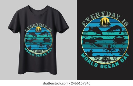 Celebrate World Ocean Day with our eco-friendly t-shirt designs! Featuring marine life graphics and conservation messages, our t-shirt collection aims to raise awareness and support ocean protection.