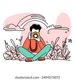 Celebrate World Photographer Day with stunning flat illustrations showcasing the beauty of photography. Join us in honoring the art and skill of talented photographers around the globe