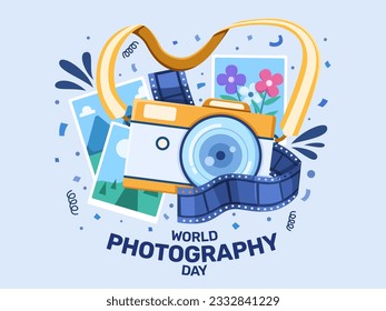 Celebrate World Photography Day with captivating vector illustrations that embody the art of capturing moments and creating lasting memories. Ideal for global events, creative projects, greeting card.