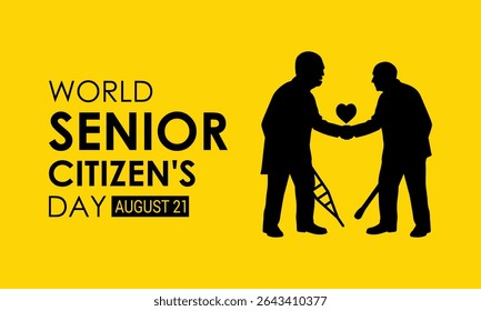 Celebrate  World Senior Citizen's Day year on August 21. A Tribute to the Pillars of Our Society. Support older people. Creating for web banner, cards, prints, social media, poster background design.