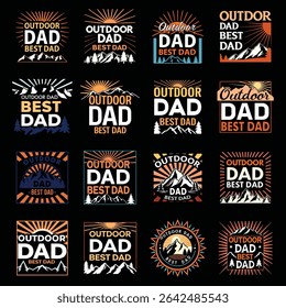 Celebrate your amazing adventurous father this Father's Day! Our "Outdoor Dad Best Dad" T-shirt bundle features 16 dynamic designs with majestic mountains, vibrant sunbursts, and bold typography.