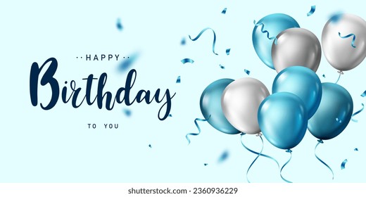 Celebrate your birthday background with beautiful balloons vector illustration.