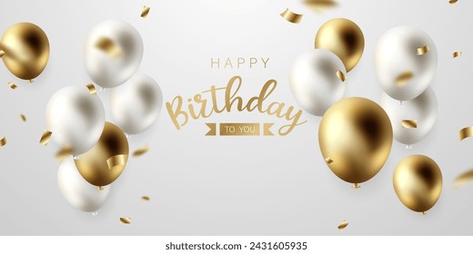 Celebrate your birthday background with beautiful balloons vector illustration.