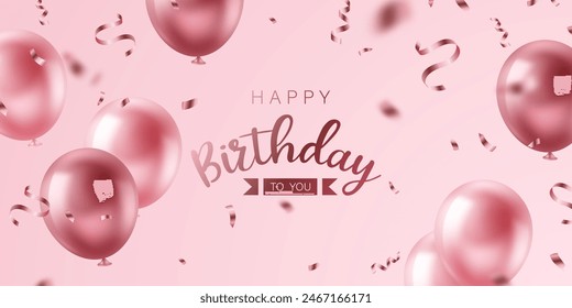 Celebrate your birthday background with beautiful balloons vector illustration.