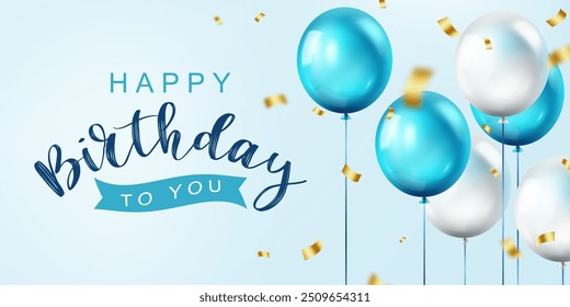 Celebrate your birthday background with beautiful balloon vector illustration.