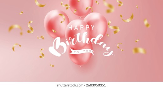Celebrate your birthday background with beautiful balloon vector illustration.