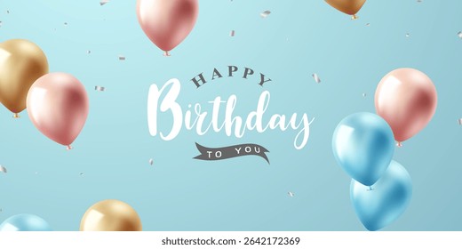 Celebrate your birthday background with beautiful balloon vector illustration.