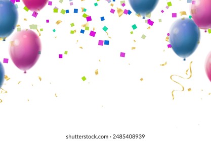 celebrate your birthday is decorated with colorful balloons. vector illustration