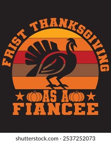 Feiern Sie Ihren besonderen Meilenstein mit unserem bezaubernden "My First Thanksgiving as a Fiancé" T-Shirt! Dieses charmante Design ist perfekt für Paare, die ihre Verlobung während der Ferienzeit feiern. 