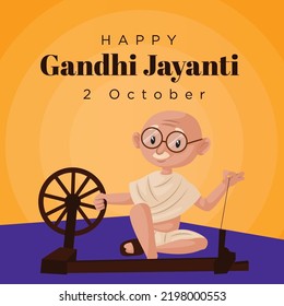 Celebrated 2nd October Gandhi Jayanti national festival banner design template. 